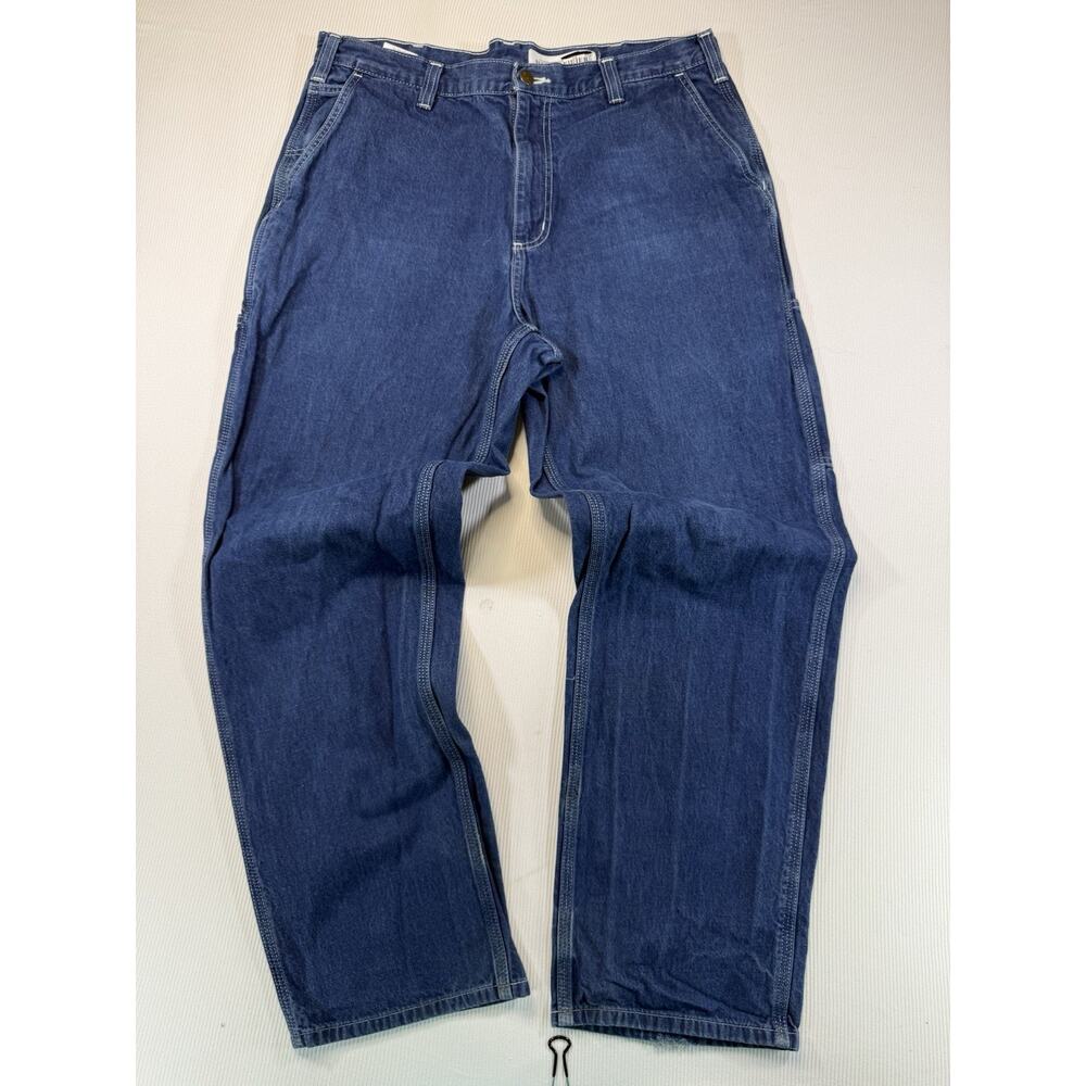 Carhartt Dungaree Fit Carpenter Jeans Mens 36x32 Dark Wash Workwear